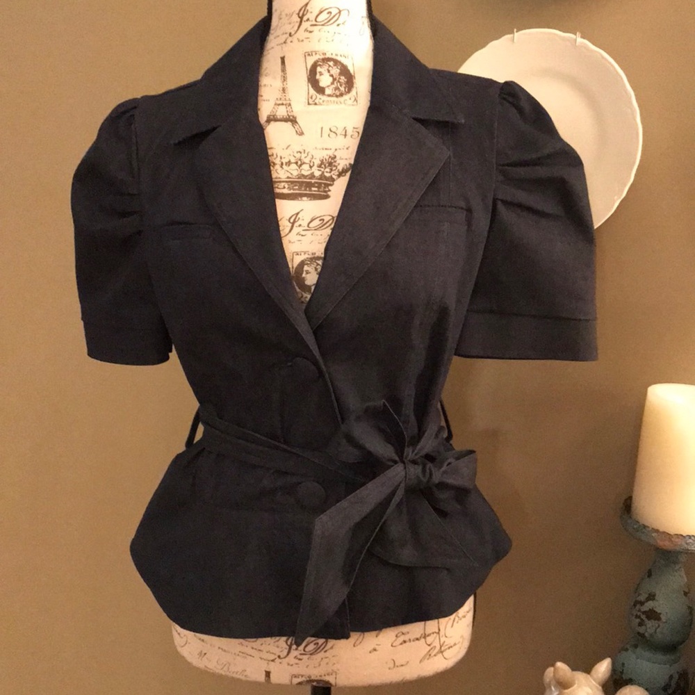 So Cute Denim Top with waist tie.